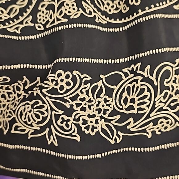 Monte' Womens True Wrap Button Closure Italian Material Lined Black Tan Skirt 10 - Picture 8 of 10